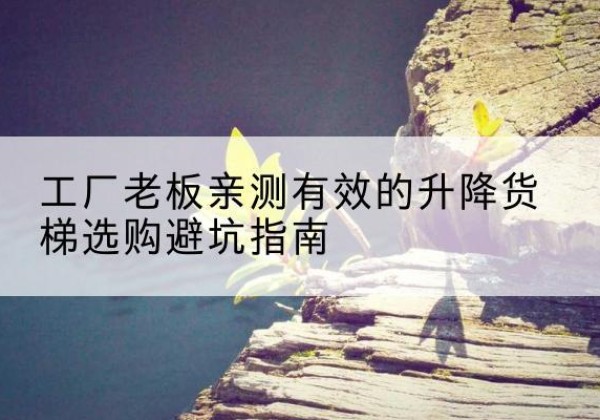 通海升降货梯怎么选-工厂老板亲测有效的升降货梯选购避坑指南